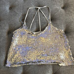 Hollister Silver and Gold Sequin Camisole
